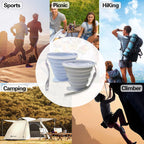 Nintora-C 180Ml+180Ml Collapsible Cup-Silicone Small Foldable-Expandable Folding Drinking Cups -Reusable Portable Mugs With Lids