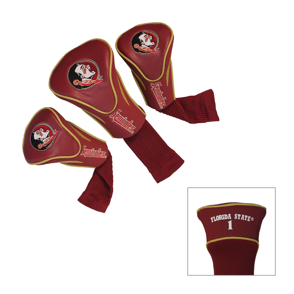 Team Golf Ncaa Florida State Seminoles Contour Golf Club Headcovers (3 Count) Numbered 1, 3, & X, Fits Oversized Drivers, Utilit