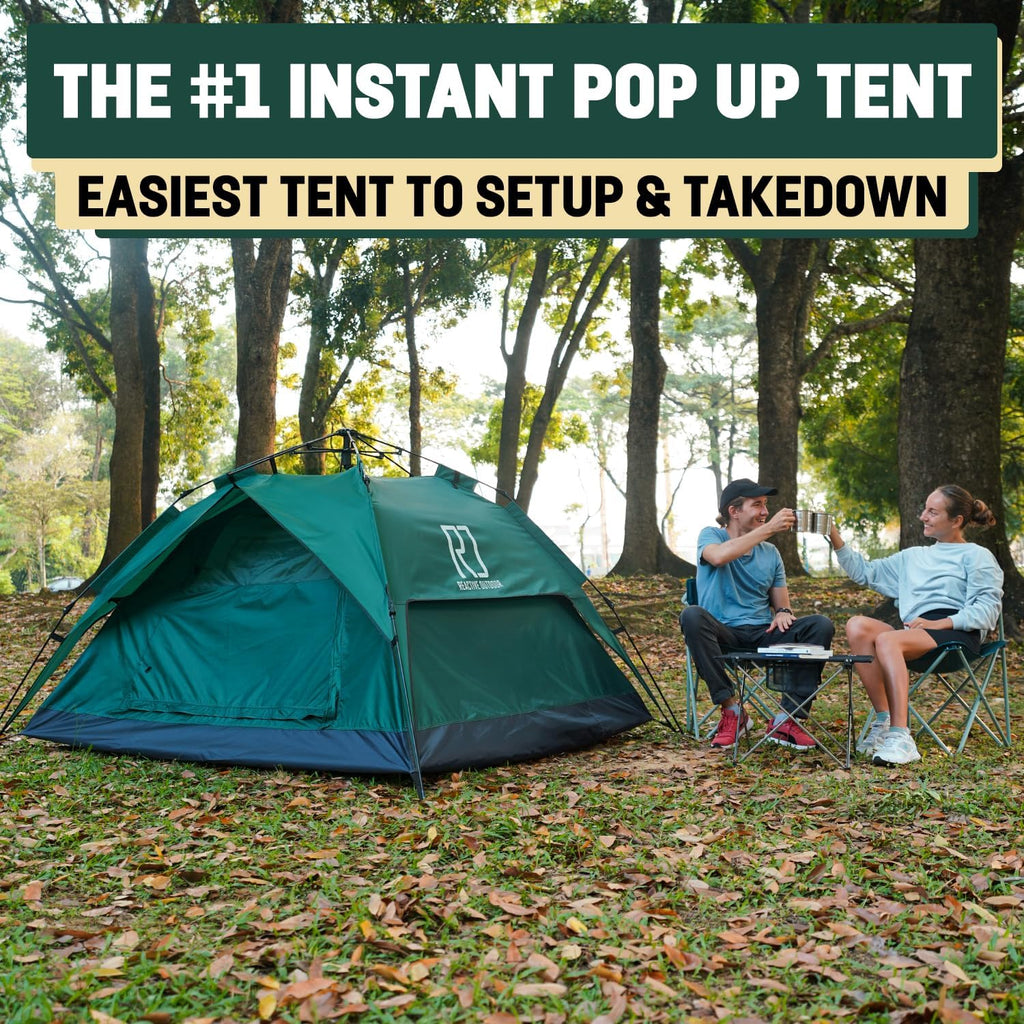 Reactive Outdoor Tent - 3 Second Tent - 3 Sec Instant Pop Up - Easy And Quick Setup Camping - 1 Person Setup Waterproof Double L