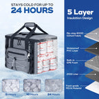 Maelstrom Soft Sided Cooler Bag, 30 Can Collapsible Insulated Ice Chest With Quick Access Flip-Top Lid, Large Leakproof Camping
