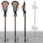 Franklin Sports Unisex Teen Youth Lacrosse Sticks, Black/Orange, 26 Us