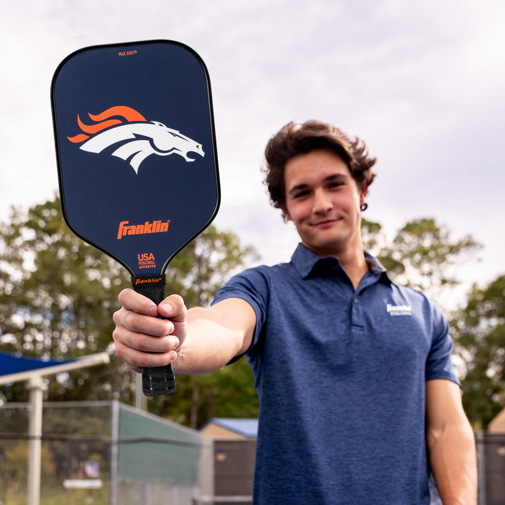 Franklin Sports Nfl Denver Broncos Pickleball Paddle - Pickleball X - Polypropylene Core - Nfl Official Licensed Product - Usapa