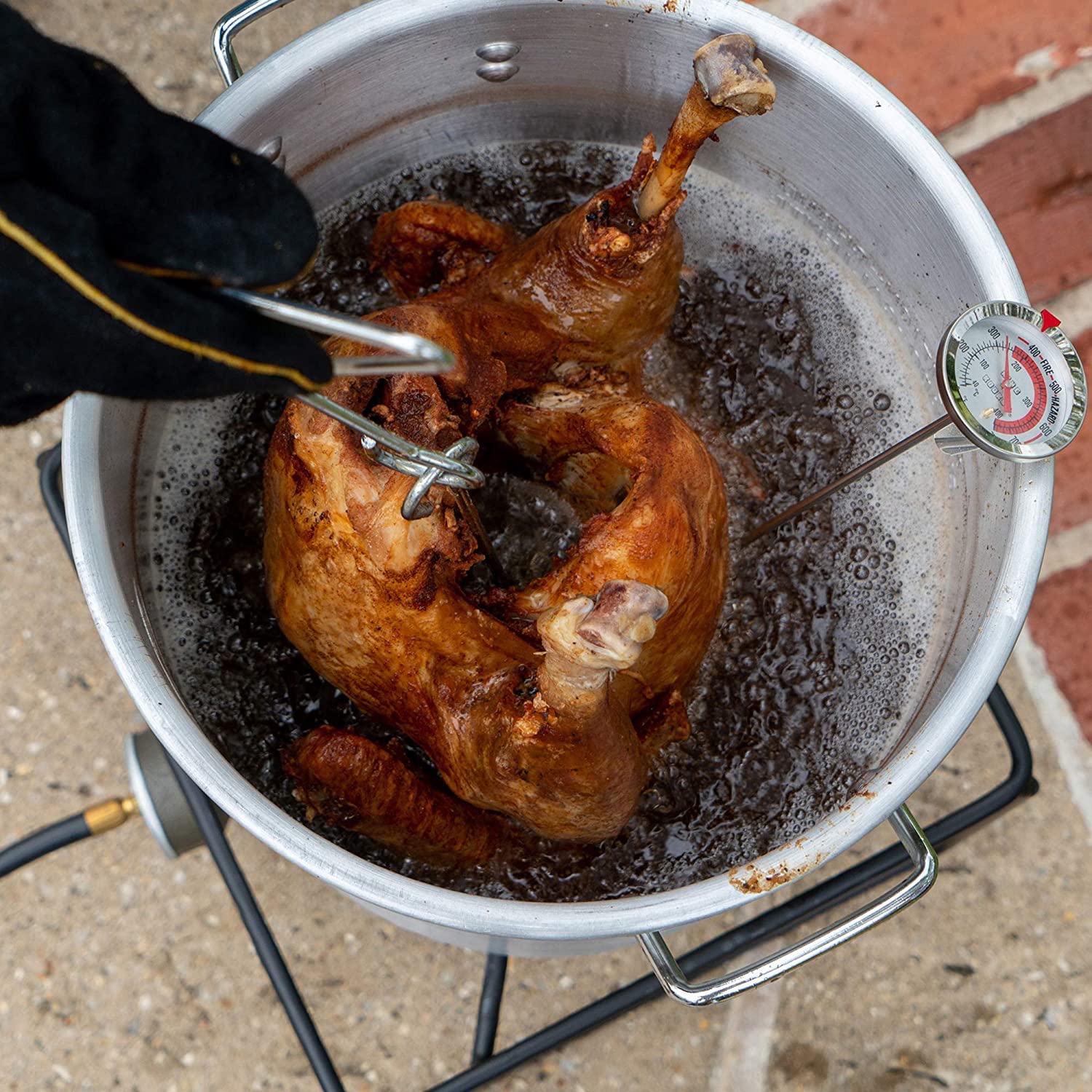 King Kooker 30Pk 30-Quart Aluminum Turkey Pot With Lid, Lifting Rack And Hook