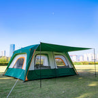 Ktt Extra Large Tent 8-10 Person,Family Cabin Tents,2 Rooms,3 Doors And 3 Windows With Mesh,Straight Wall,Waterproof,Double Laye