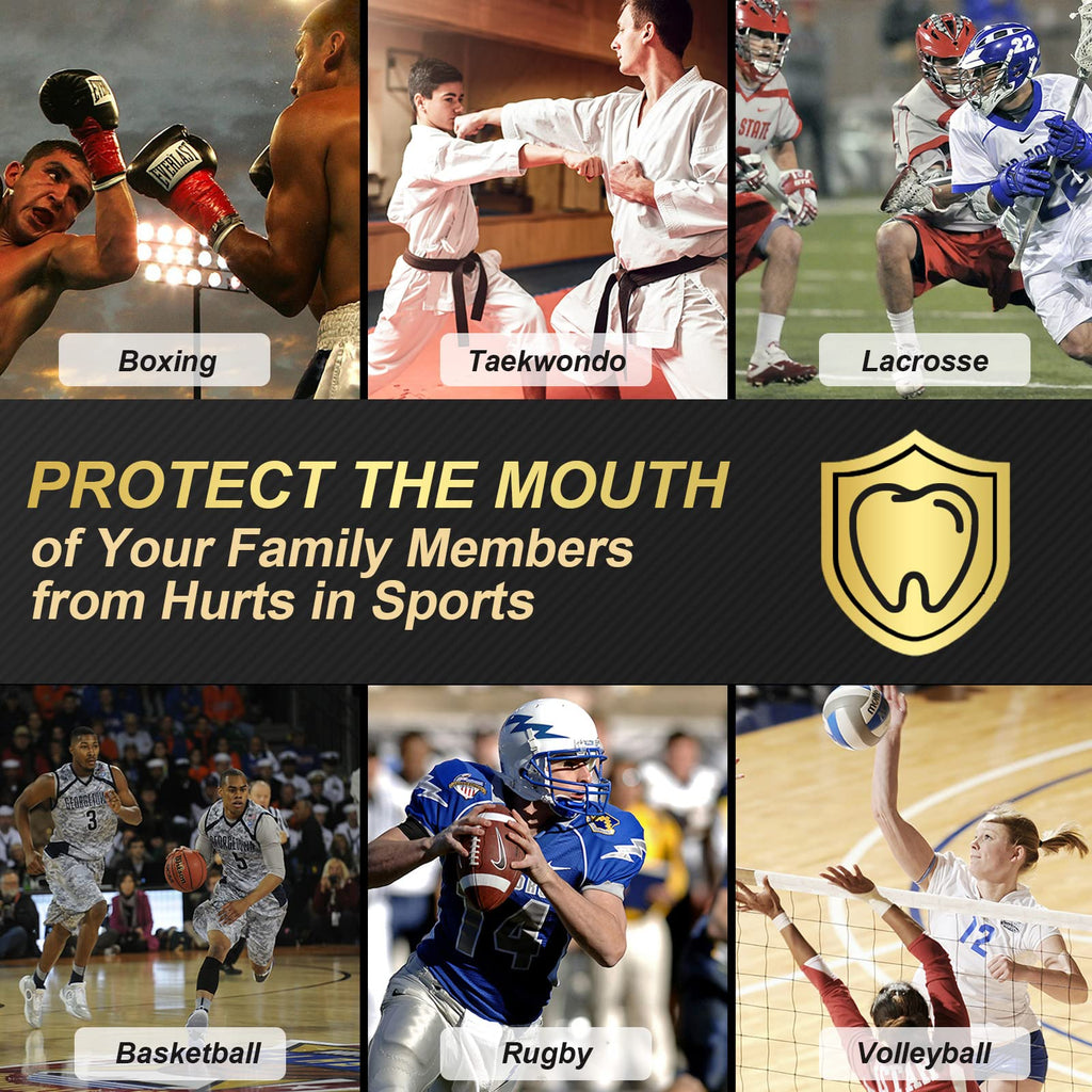 Bbto 6 Pieces Sports Mouth Guard For Kids, Athletic Mouthguard For Boxing Football Hockey Karate Basketball(Blue, Classic Style)
