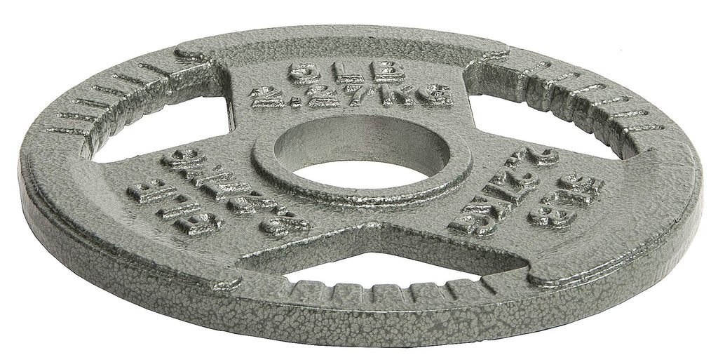 Balancefrom Olympic 2-Inch Cast Iron Plate Weight Plate For Strength Training And Weightlifting, 5-Pound, Single