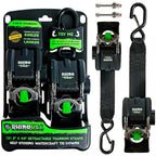 Rhino Usa Retractable Boat Trailer Straps (2-Pack)-Heavy Duty 2 Inch X 43 Inch Boat Tie Down Straps-Ultimate Trailer Mount Trans