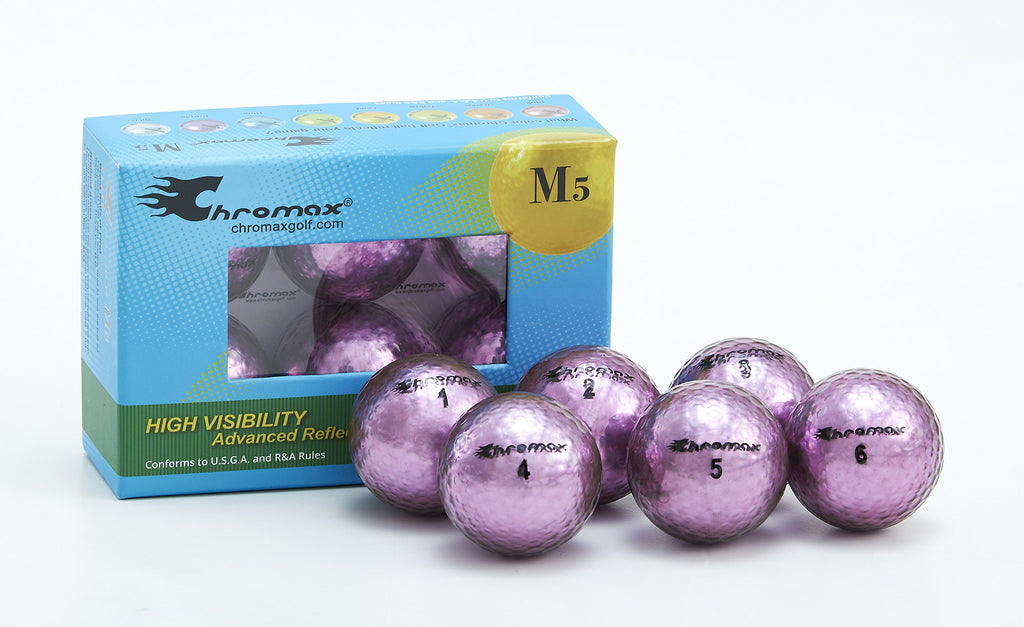 Chromax Metallic M5 Colored Golf Balls (Pack Of 6), Purple