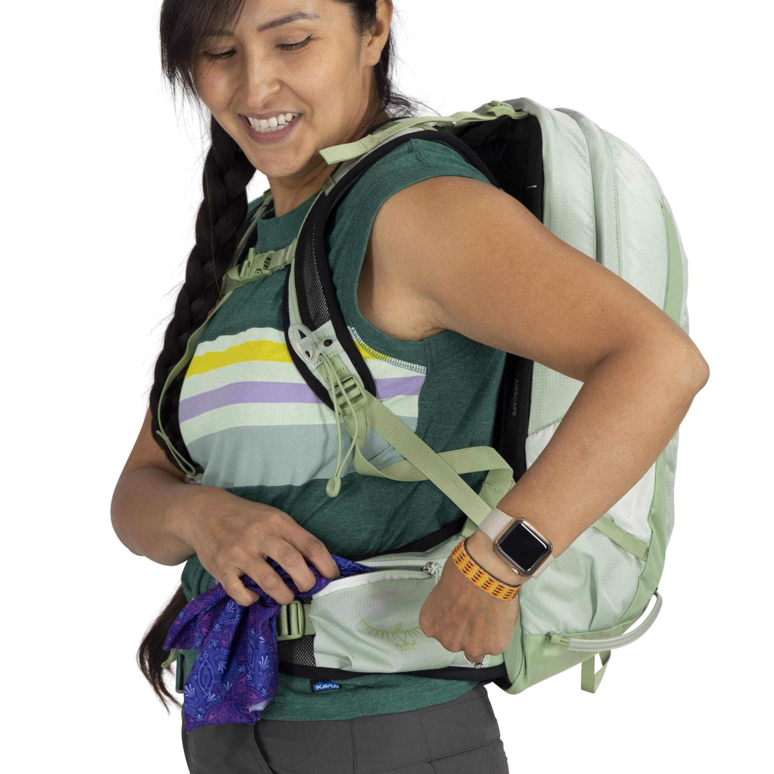Osprey Tempest 11L Womens Lightweight Hiking Backpack - Small Daypack for Travel & Camping, Frosty Mint Green/Botanica