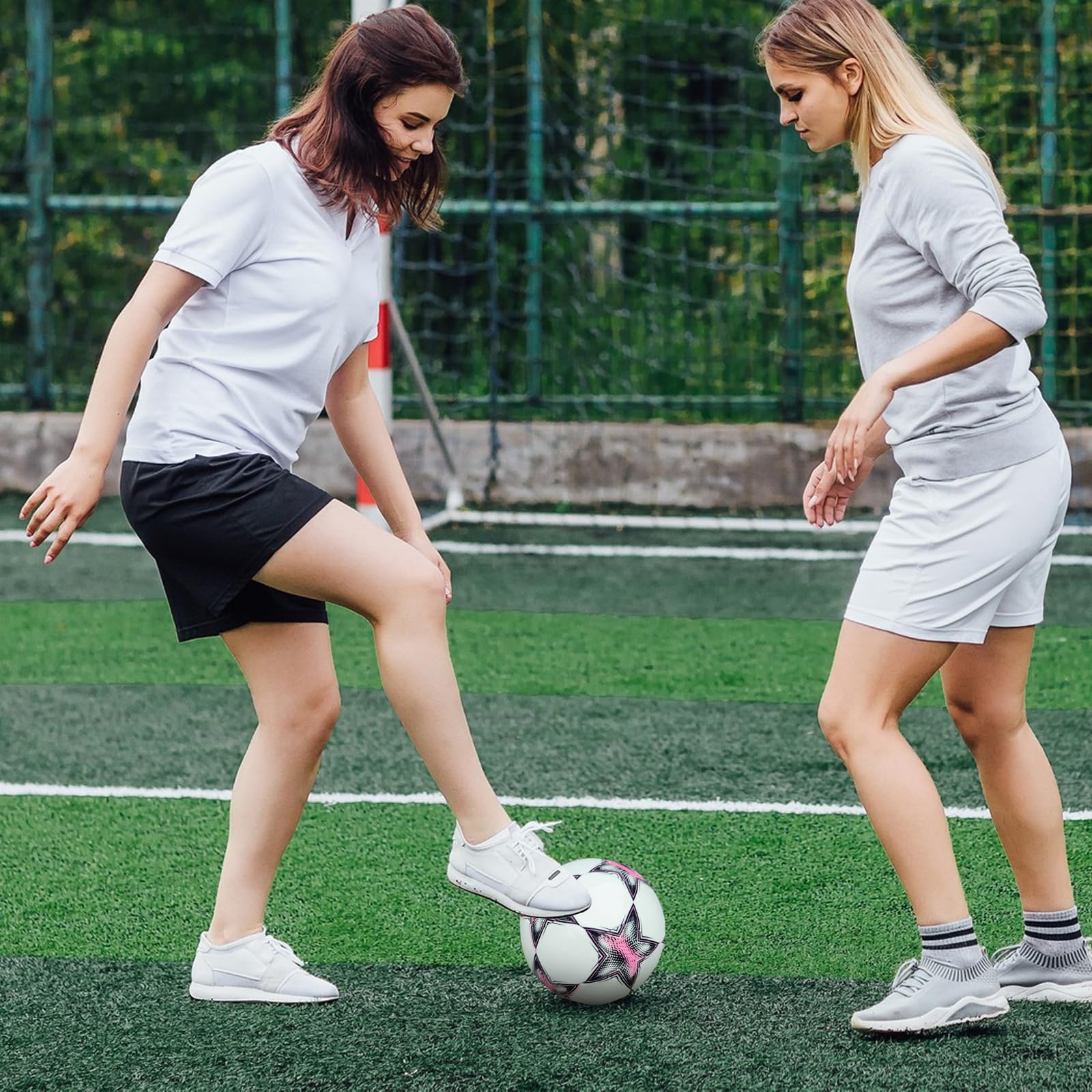 Milachic Soccer Ball Glow In The Dark Size 4 Soccer Ball, Holographic Glowing Light Up Soccer Ball With Pump For Girls Boys Yout