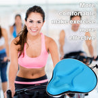 Daway Extra Soft Bike Seat Cushion - C6 Large Exercise Bicycle Saddle Cover, Thick Widen Foam & Gel Padded, Comfort Breathable C