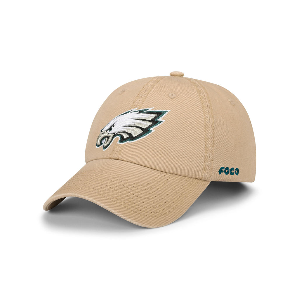 Foco Men'S Philadelphia Eagles-Khaki Cap Nfl Logo Casual Hat, Team Color