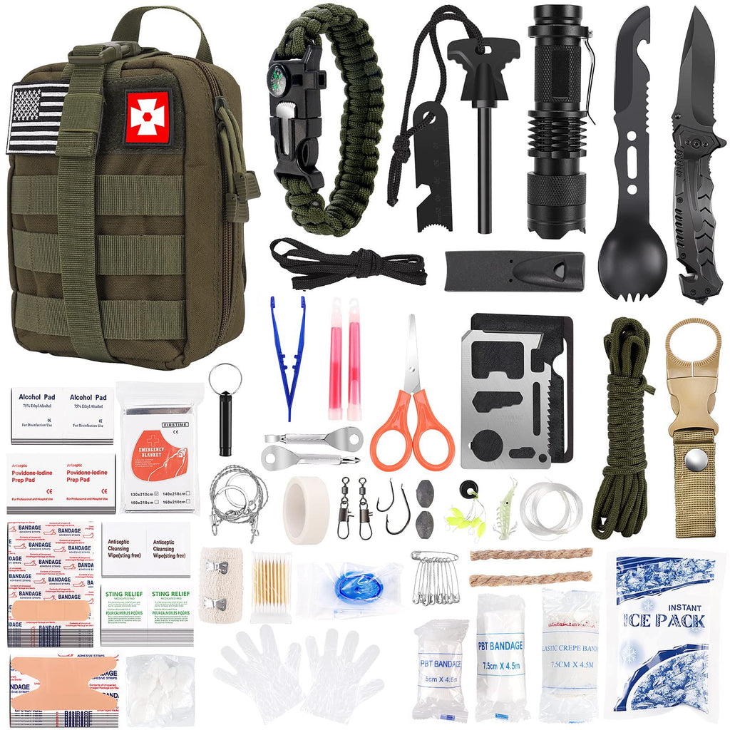 Gifts For Man Dad Husband, 210 Pcs Survival First Aid Kit, Professional Survival Gear Camping Essentials Emergency Medical Goods