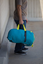 Dbest Products Smart Backpack, Teal And Yellow 4-In-1 Rolling Backpack Luggage Duffel Gym Bag Removable Dolly Laptop Tablet Pock