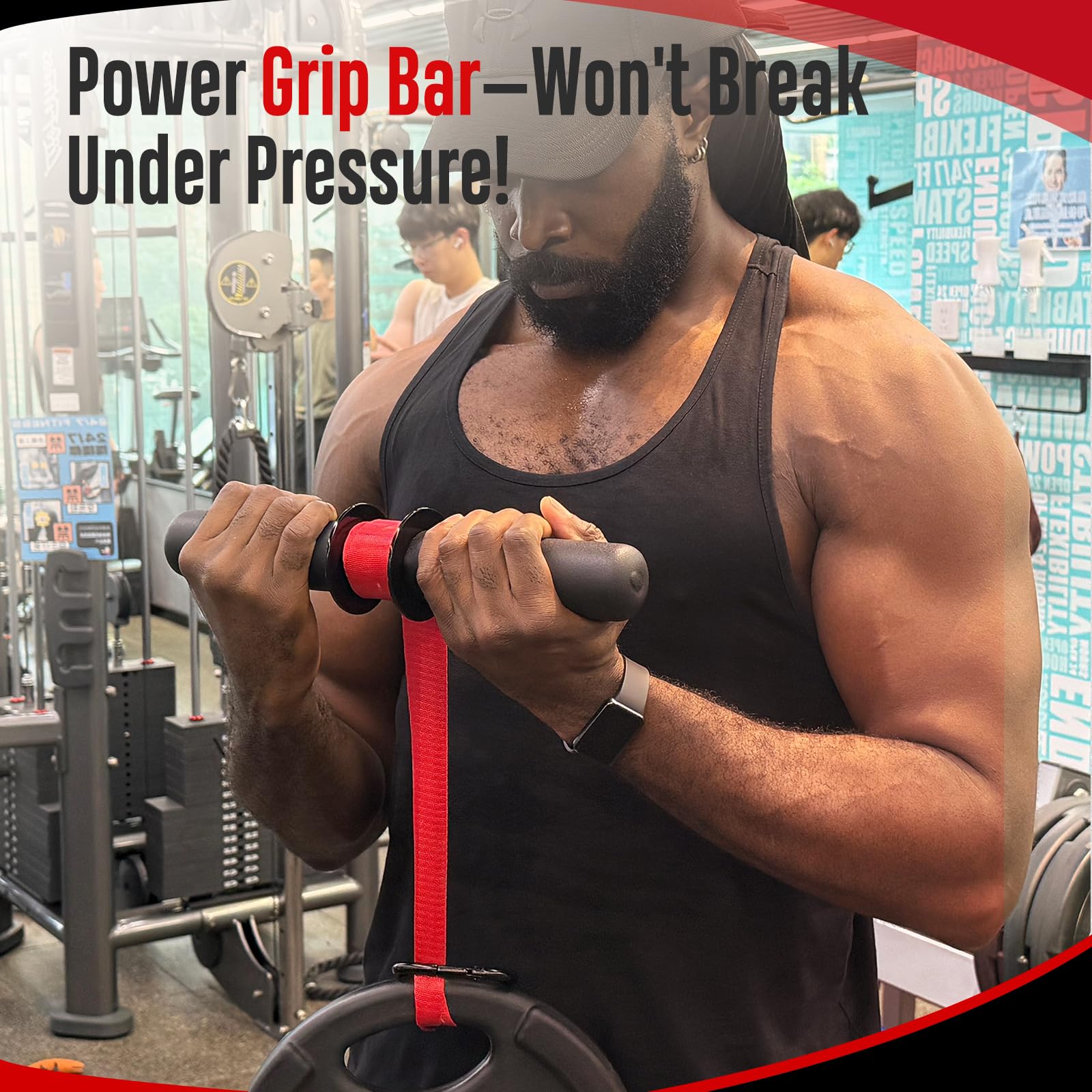 FitBeast Forearm Strengthener & Forearm Exerciser, Wrist Roller with Thicker Handle, Forearm Strength Trainer with Adjustable St