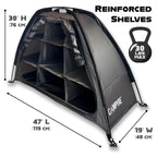 Campyre - Tent & Rv Camping Organizer With Zippered Flap, 9-Shelf Storage. Rv Shoe Organizer, Dining Tent Organizer. Organize An