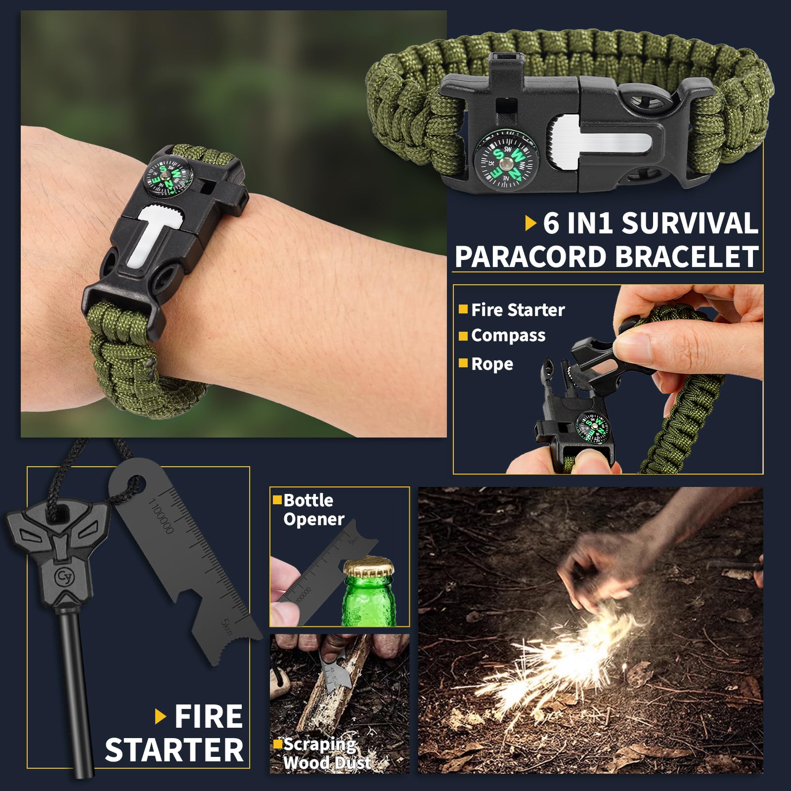 Astnes Gifts For Men Him Dad, Survival Kits And Equipment 14 Pcs, Christmas Stocking Stuffers, Anniversary Birthday Gifts For Hu