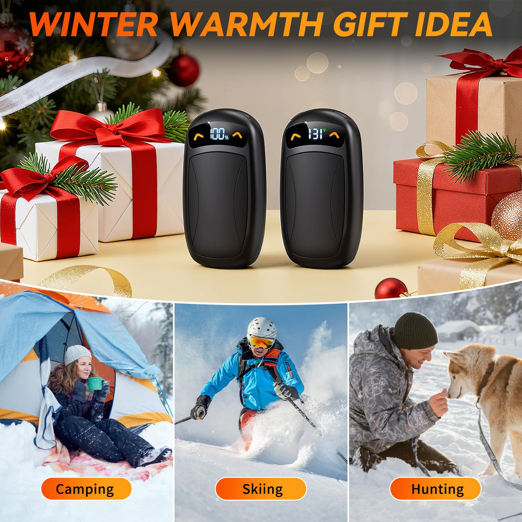 Rechargeable Hand Warmer 2Pack, AI Chips Electric Hand Warmers with LED Display, 3 Temps Portable Magnetic Handwarmers, Pocket-S