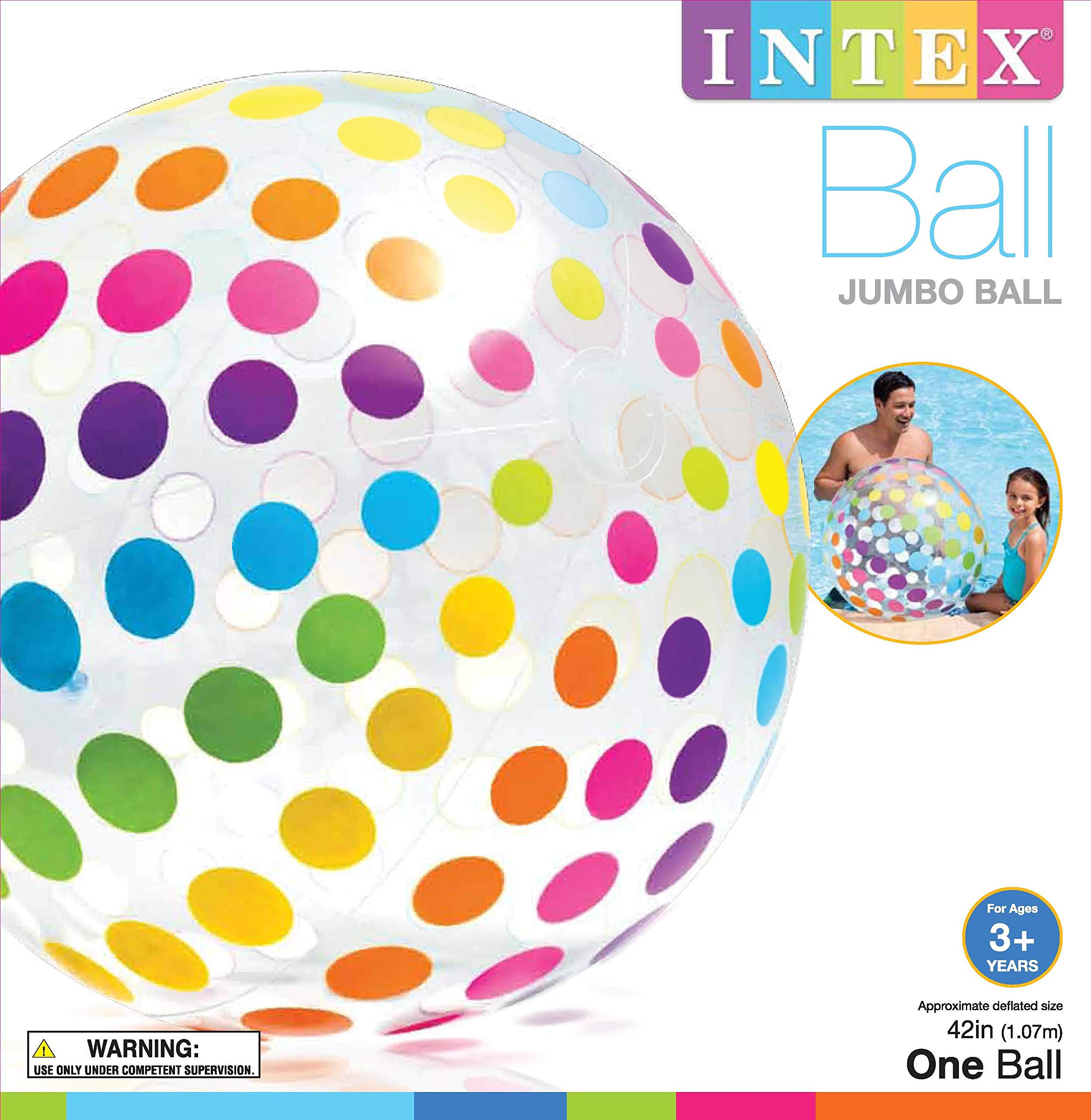 Intex 59065Ep Jumbo Inflatable Big Panel Colorful Giant Beach Ball (Set Of 4)
