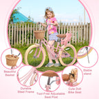 Glaf Girls Bike For 2-12 Years Old 12 14 16 20 Inch Toddlers And Kids Bike With Training Wheels & Doll Seat Girls Boys Bicycle,A