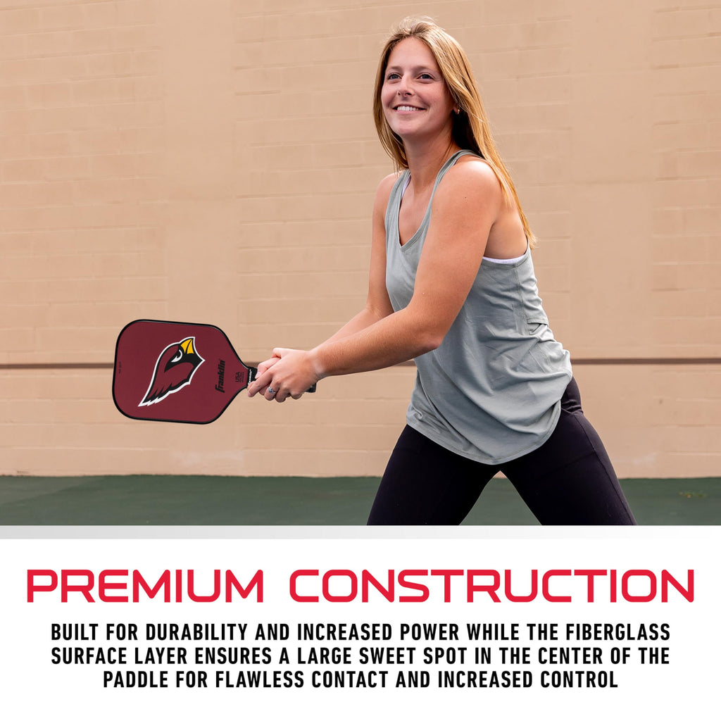 Franklin Sports Nfl Arizona Cardinals Pickleball Paddle - Pickleball X - Polypropylene Core, Team Logo - Nfl Official Licensed P