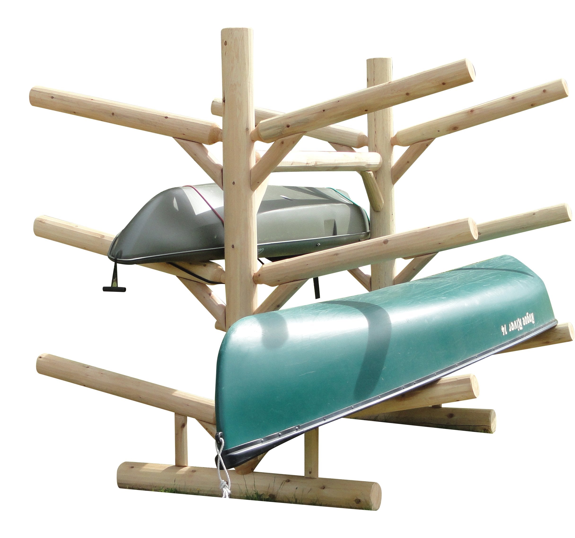 Log Kayak Rack 6 Place Unfinished