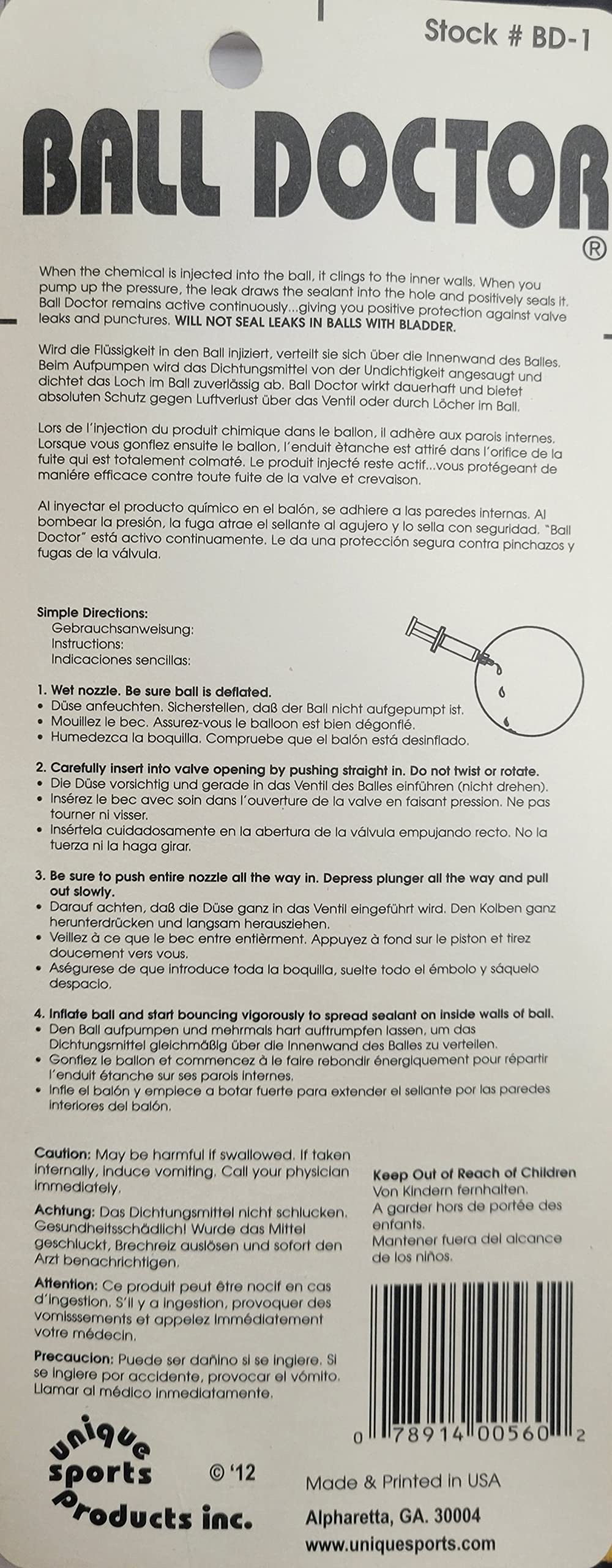 Unique Sports Products Ball Doctor, White