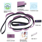A Azurelife Stretch Strap With 11 Loops, Half Elastic Stretching Strap Band - Stretch Tool For Yoga Physical Therapy, Dance And