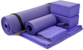 Balancefrom Goyoga 7-Piece Set - Include Yoga Mat With Carrying Strap, 2 Yoga Blocks, Hand Towel And Knee Pad (Purple, 1/2''-Thi
