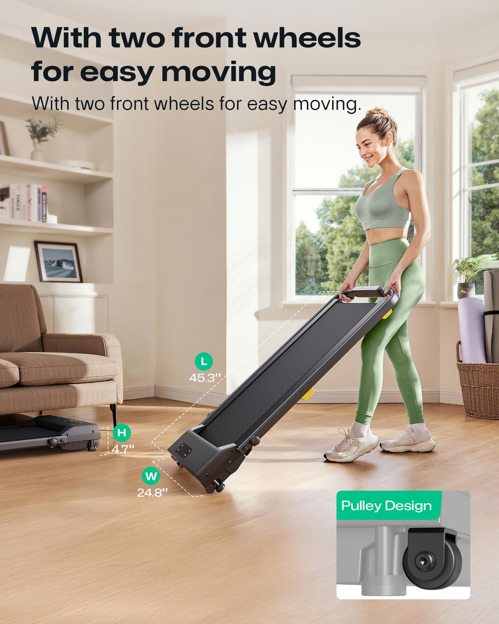 Urevo Walking Pad, 9% Incline Under Desk Treadmill With Hiit Program For Home And Office, 3 In 1 Foldable Treadmill With Remote
