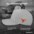 Legacy NCAA Officially Licensed Rope Hat, Texas Longhorns, Lightweight Cap for Men & Women, Caddy Adjustable (Caddy), Grey/Grey