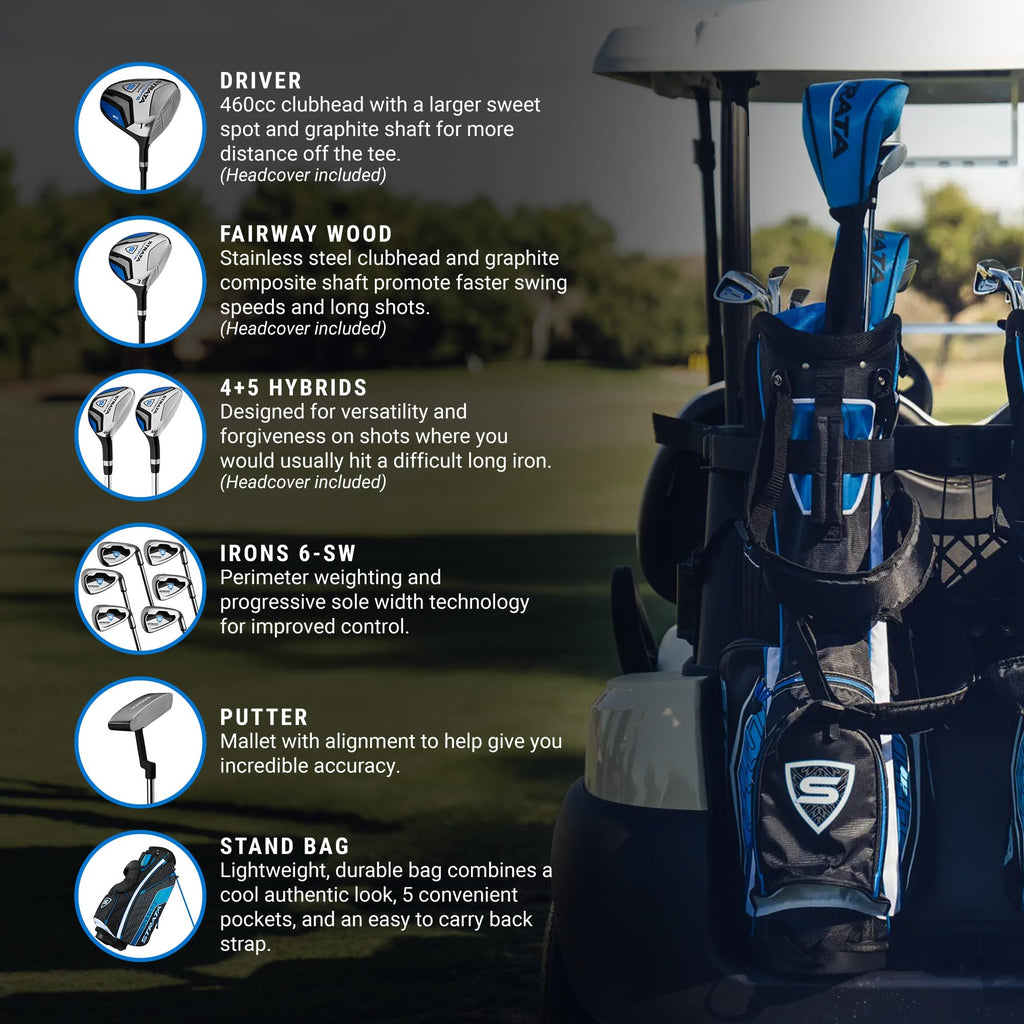 Callaway Golf Men'S Strata Ultimate Complete Golf Set (16-Piece, Left Hand, Steel) Blue,16 Count(Pack Of 1)