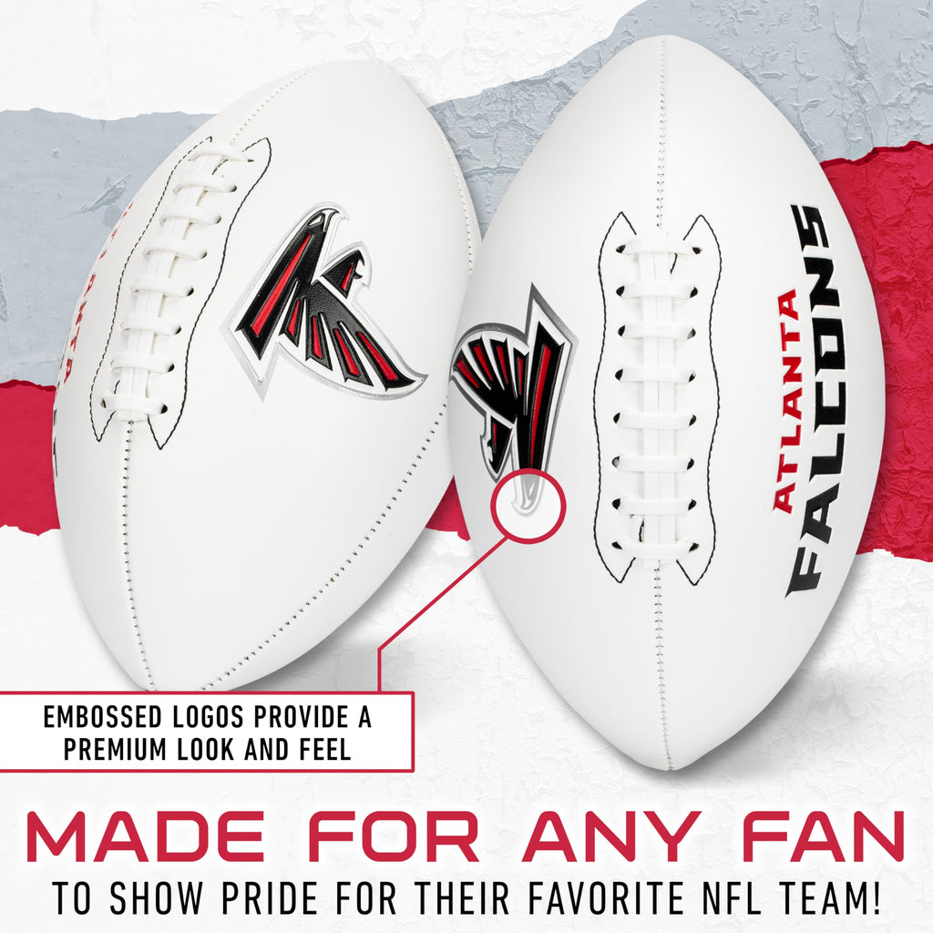 Franklin Sports Nfl Atlanta Falcons Autograph Football - Official Size White Panel Souvenir Football For Autographs + Signatures