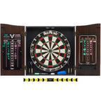 Viper By Gld Products Vault Deluxe Dartboard Cabinet With Shot King Sisal Dartboard And Illumiscore Scoreboard, Wood