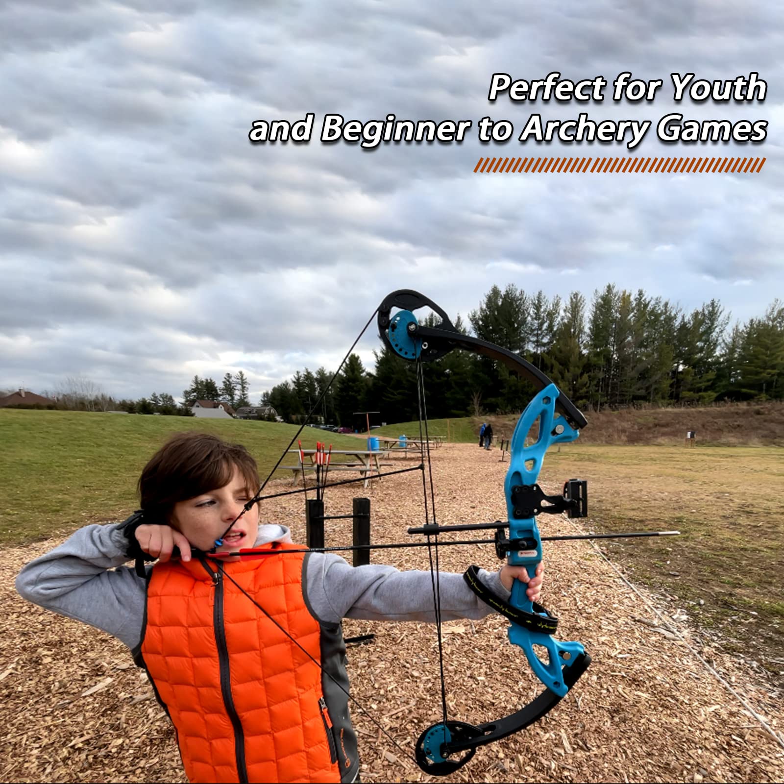 Lanneret Compound Bow And Archery Sets - Right Hand Archery Compound Bows 15-29 Lbs Draw Weight Adjustable For Youth And Beginne