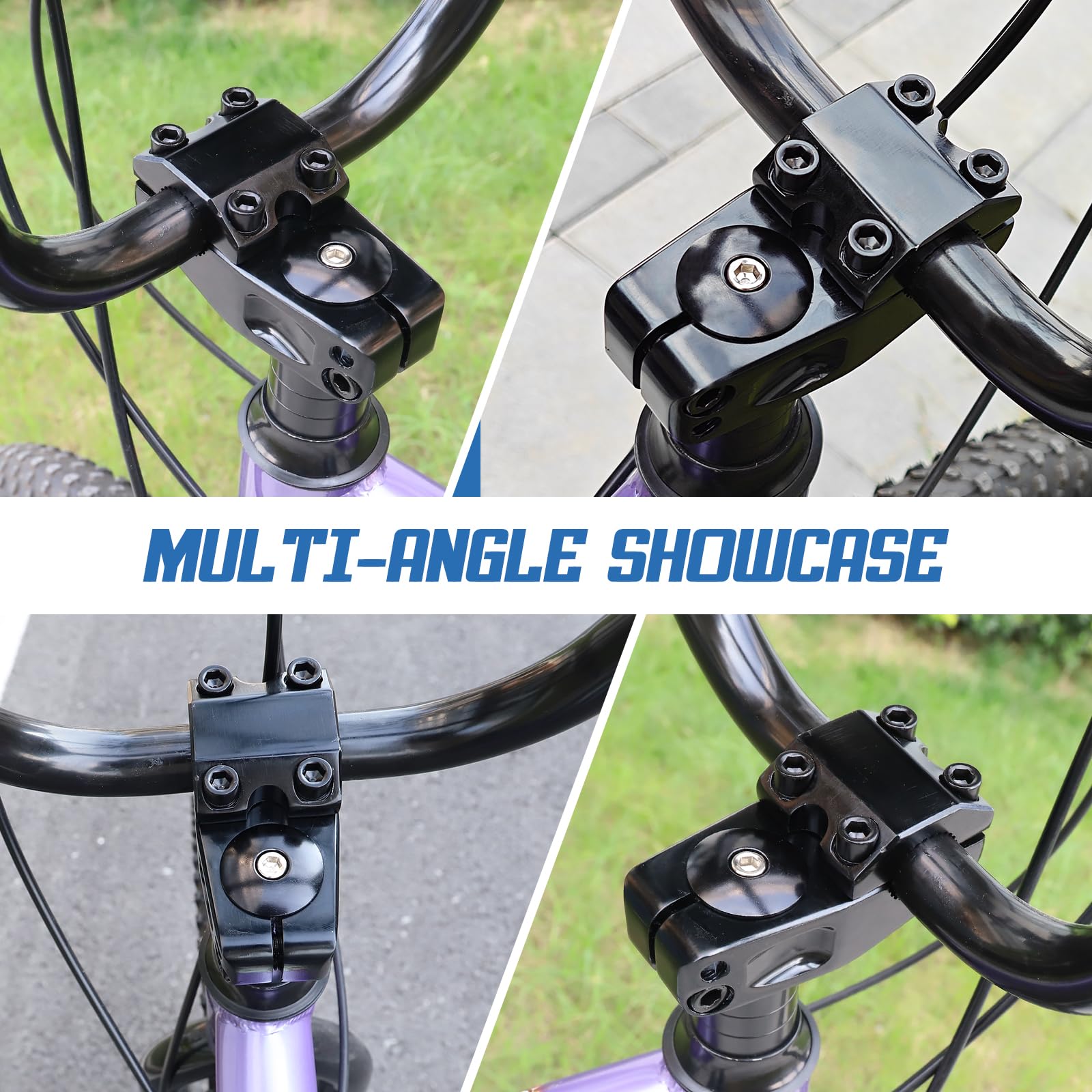Makelen Bike Stem For Bmx Bike Aluminum Alloy Fixed Gear Bicycle Stem Bright Black