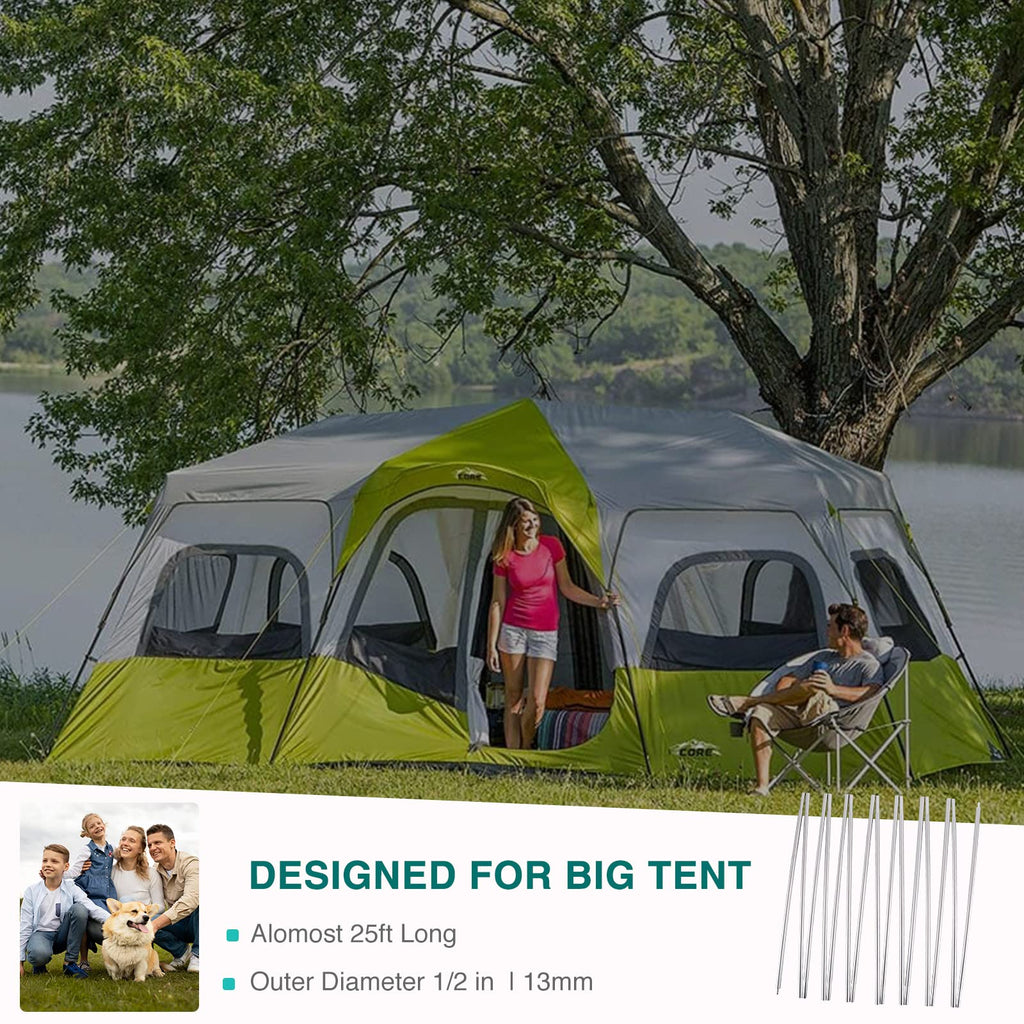 Brilliance4U Aluminum Tent Pole 13 Mm 24Ft 10.5 In, Tent Poles Replacement, Lightweight Tent Pole Repair Kit 7001 Aluminum Alloy