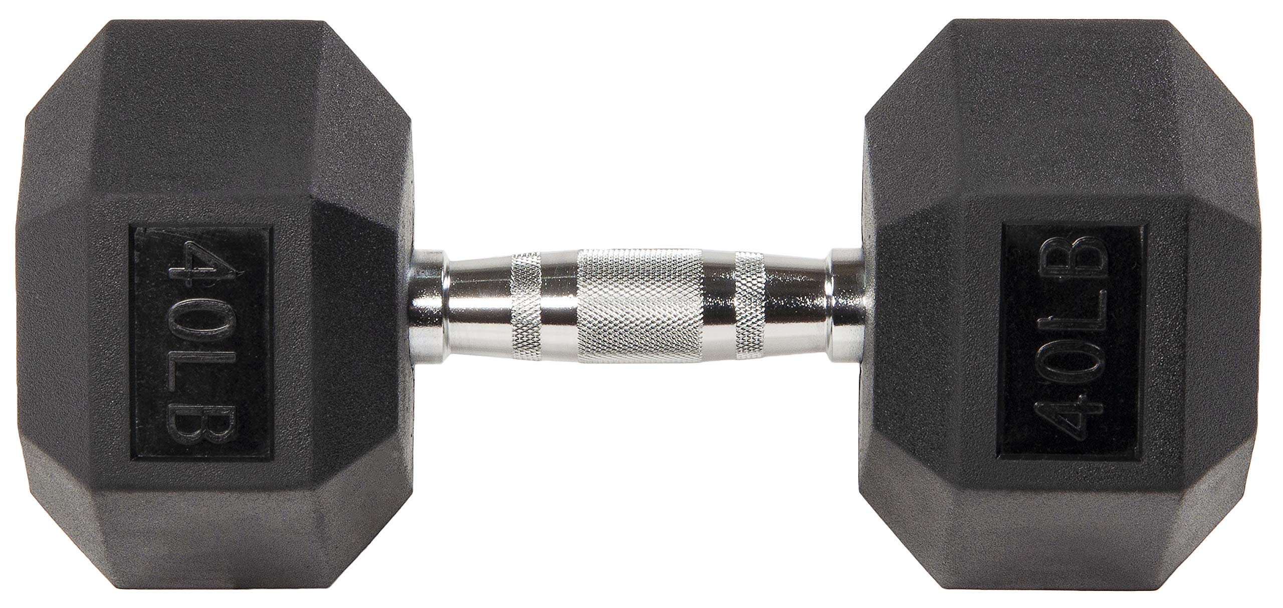 Fitvids 2Nd Generation Rubber Coated Dumbbell Weight Chrome Grip Hand Weight, 40Lbs, Pair