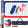 32Ft Portable Volleyball Net Set For Backyard - Anti-Sag Winch System With 1.9 '' Aluminum Poles, Adjustable Beach & Grass Outdo