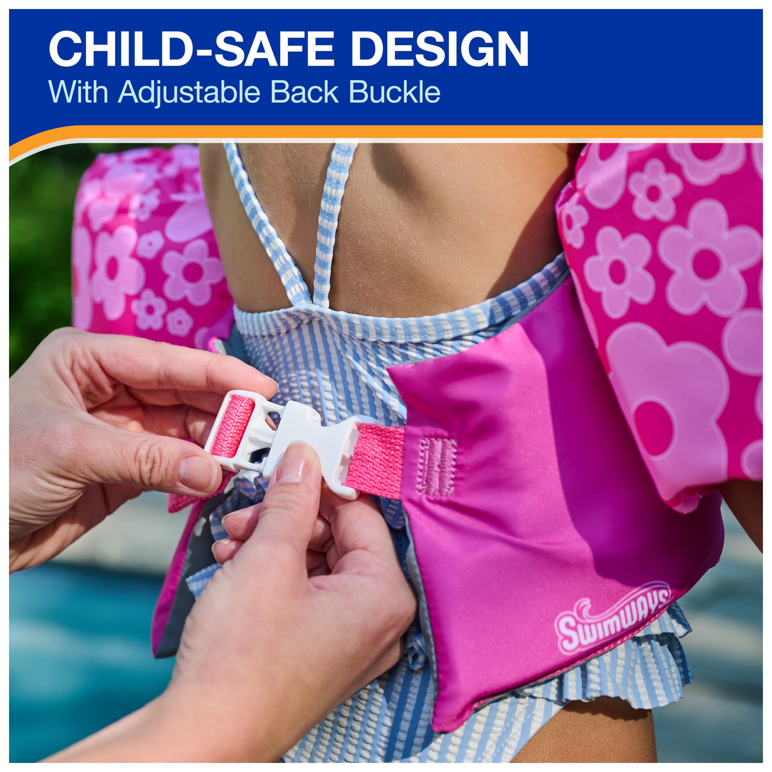 SwimWays Barbie Swim Trainer, US Coast Guard Approved Life Vest, Kids Swim Vest and Swimming Aid, Arm Floaties & Life Jackets fo