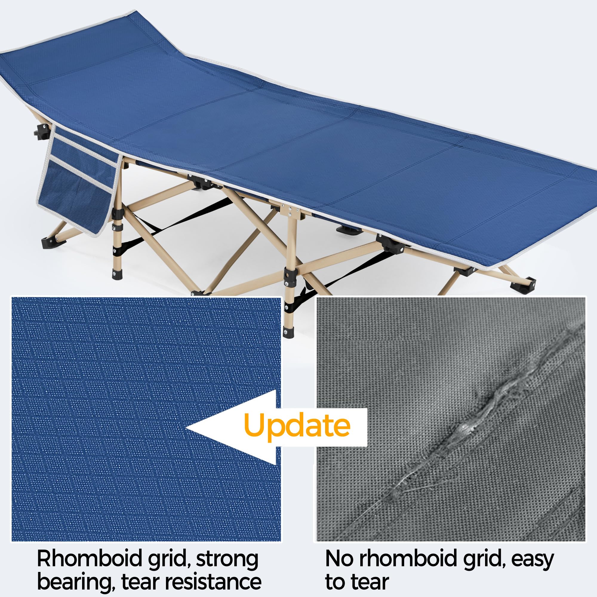 Yaheetech Folding Camping Cot, Portable Military Canvas Sleeping Bed, Outdoor Comfortable Lightweight Bed W/Carry Bag For Hiking