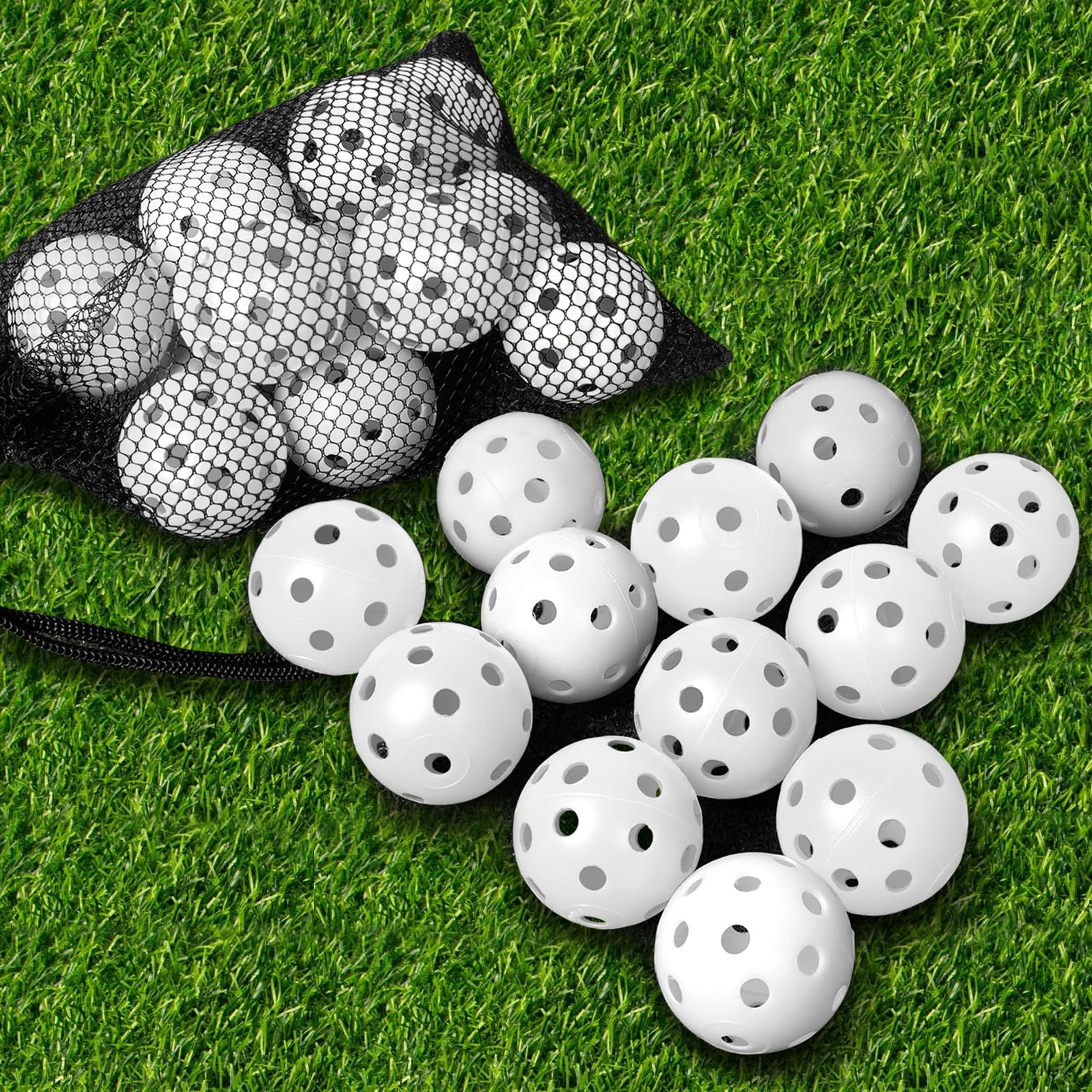 Thiodoon Practice Golf Balls Limited Flight Golf Balls 40Mm Hollow Plastic Golf Training Balls Colored Airflow Golf Balls For Sw