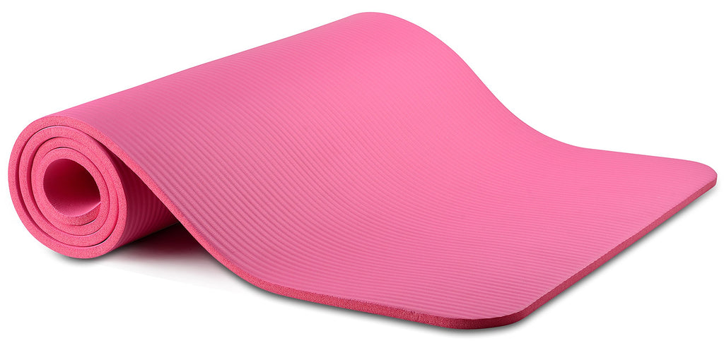 Fitvids All Purpose 1/2-Inch Extra Thick High Density Anti-Tear Exercise Yoga Mat With Carrying Strap And Yoga Blocks, Pink