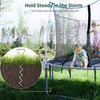 Lyromix Trampoline Accessories Kit, Trampoline Sprinkler, 50FT Solar Lights and Stakes, Non-Damaging to Net, Features 8 Light Mo