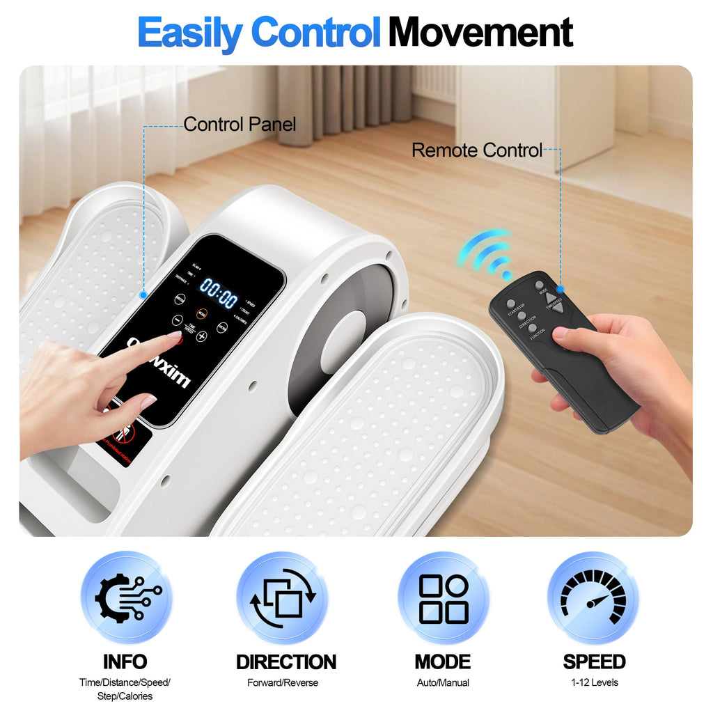 Under Desk Elliptical Machine-Elliptical Machine For Seniors,Portable Silent Electric Home Leg Exerciser With Remote Control,12