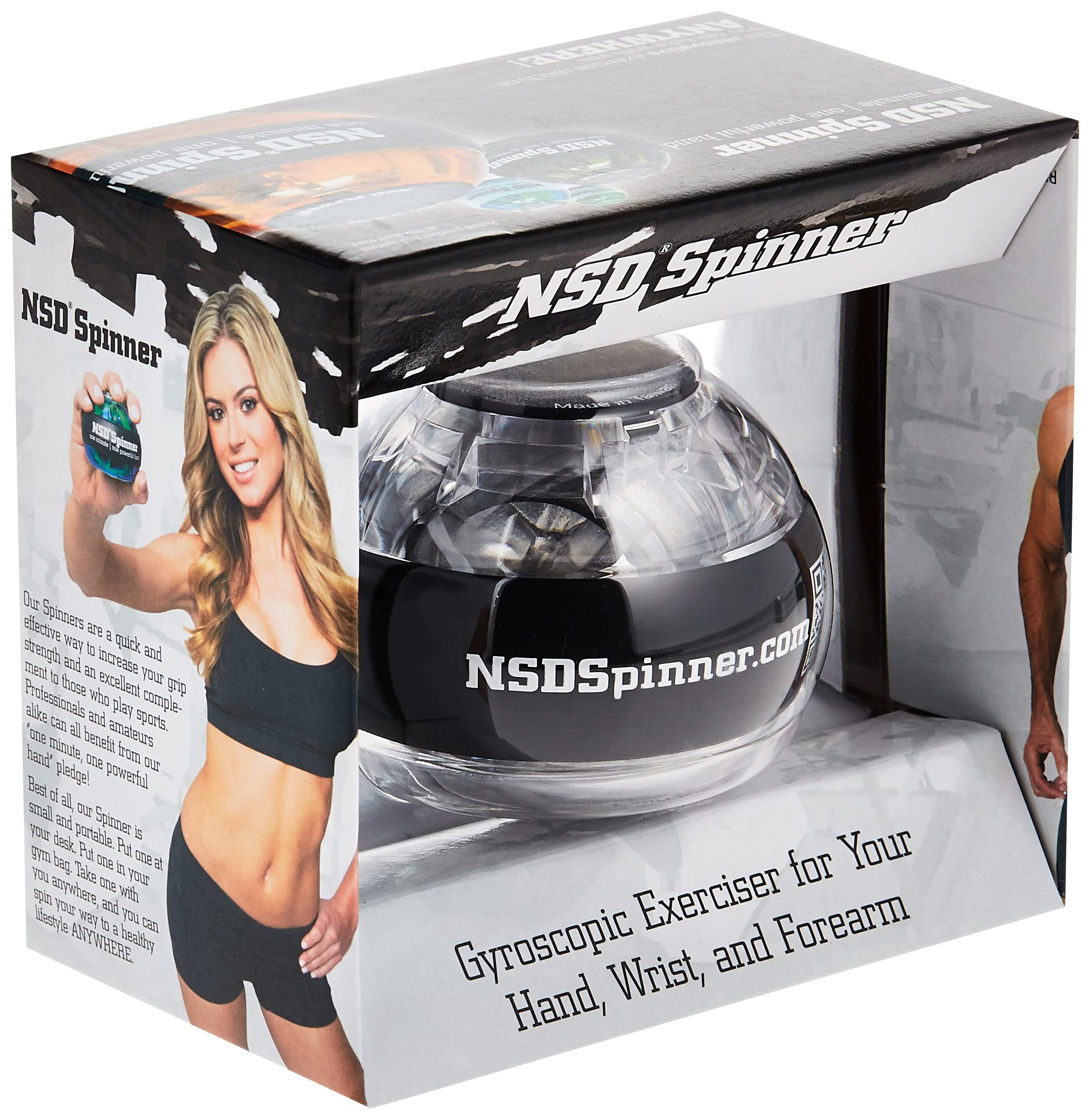 Nsd Essential Spinner Gyro Hand Grip Strengthener Wrist Forearm Exerciser, Crystal