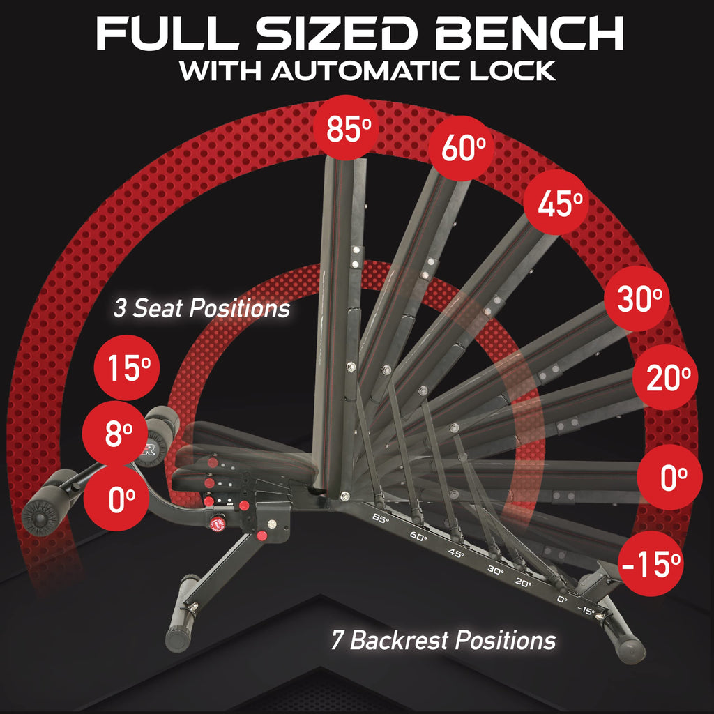 Fitness Reality 2000 Super Max Xl - Adjustable Weight Bench - Bench Press And Workout Bench For Incline Decline Strength Trainin