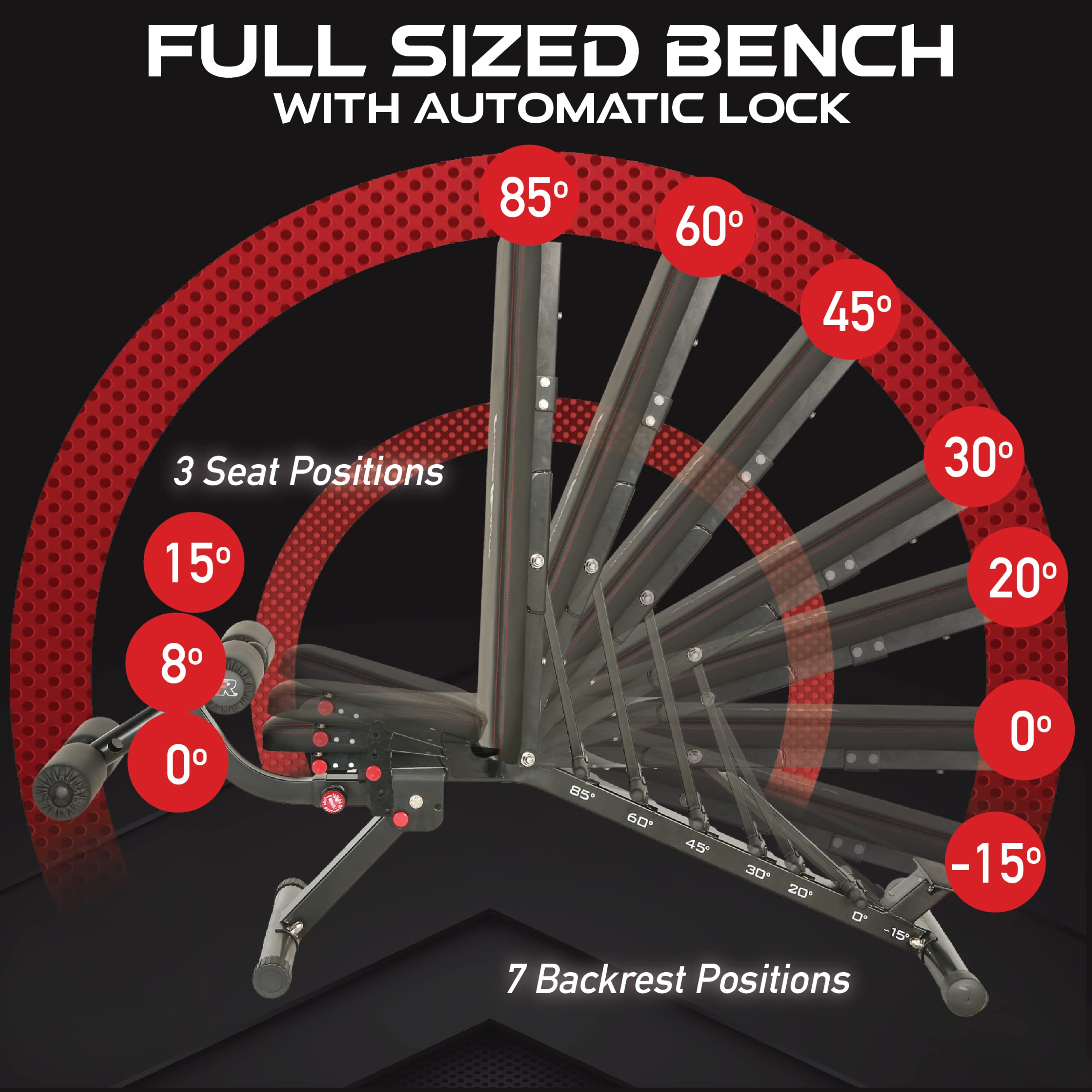 Fitness Reality 2000 Super Max Xl - Adjustable Weight Bench - Bench Press And Workout Bench For Incline Decline Strength Trainin