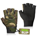 Lagarto Kids Fingerless Gloves - Breathable Fingerless Gloves for Kids (4.72 x 3.14) Military Design, Non-Slip & Comfortable for