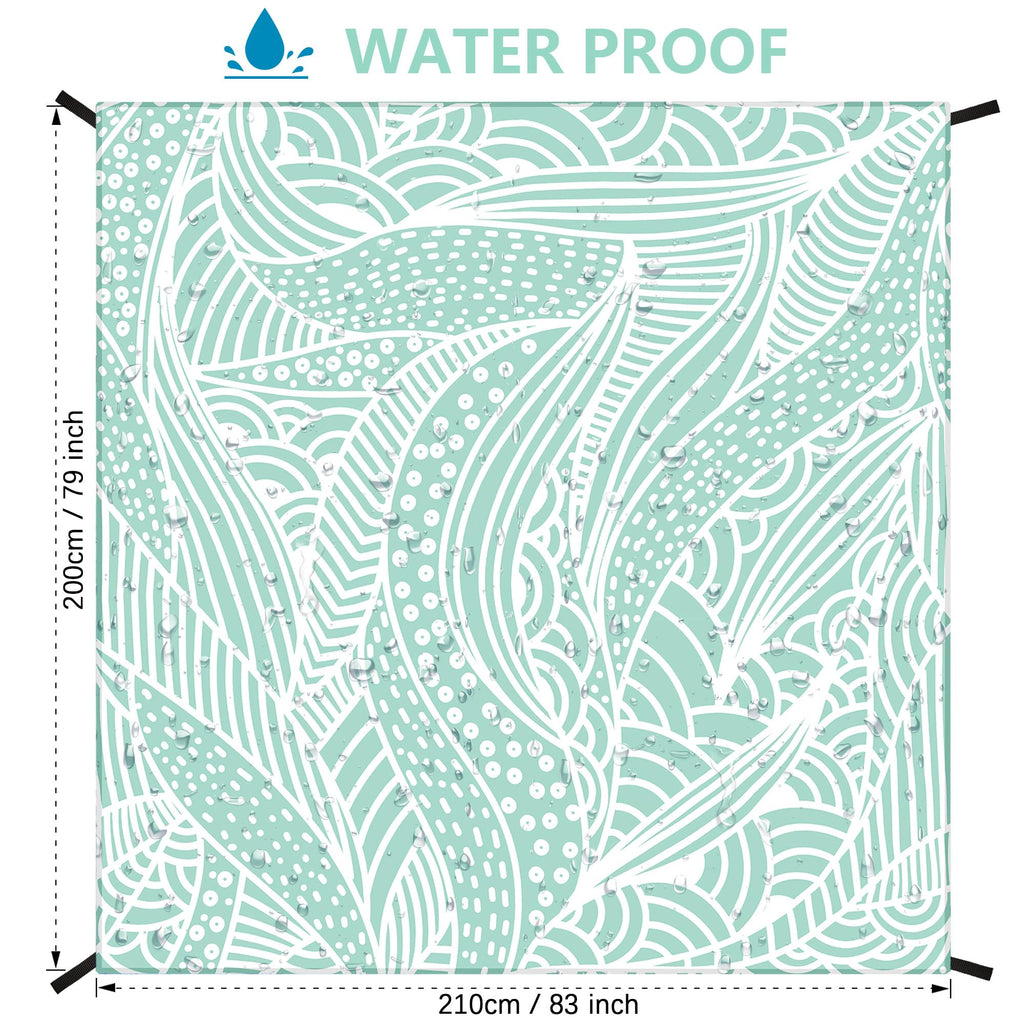 Hihoho Beach Blanket Waterproof Sandproof Beach Mat For 1-8 Adults Quick Drying Durable Outdoor Picnic Mat For Beach Festival Tr